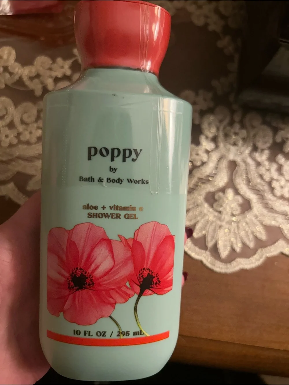 Bath & Body Works Poppy Shower Gel - Coral Pink & Aqua Bottle